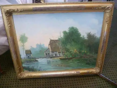 " Paar am See "  Impressionistisches akademisches kleines Ölgemälde auf Malkarton im originalem Rahmen um 1900 Jahre Masse gerahmt 29 cm X 36,5cm Gemälde alleine: 30 cm x 23 cm  Ich möchte gerne 59 Euro von Ihnen haben inclusive versichertem...