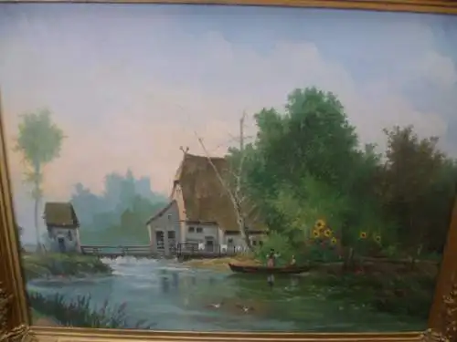 " Paar am See "  Impressionistisches akademisches kleines Ölgemälde auf Malkarton im originalem Rahmen um 1900 Jahre Masse gerahmt 29 cm X 36,5cm Gemälde alleine: 30 cm x 23 cm  Ich möchte gerne 59 Euro von Ihnen haben inclusive versichertem...