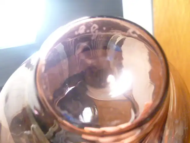 Bimini Lauscha signierte violette Glasvase  von Albrecht Greiner Mai 1932 Lauscha - 2012 Lauscha  in Tulpenform mundgeblasen 3