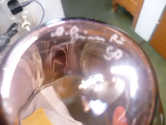 Bimini Lauscha signierte violette Glasvase  von Albrecht Greiner Mai 1932 Lauscha - 2012 Lauscha  in Tulpenform mundgeblasen 4