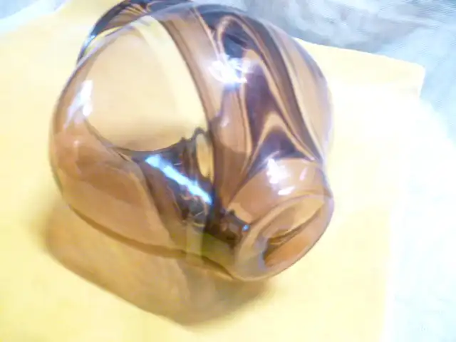 Bimini Lauscha signierte violette Glasvase  von Albrecht Greiner Mai 1932 Lauscha - 2012 Lauscha  in Tulpenform mundgeblasen 6