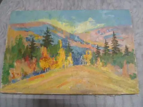 Nikola (Mikola) Dmitriewitsch Romanow 1941 geb " Karpartenlandschaft im Herbst" signiert und datiert 2006 Akademie : in Russland in der Stadt SIMFEROPOL Krim Kunstakademie Samokisch N.S