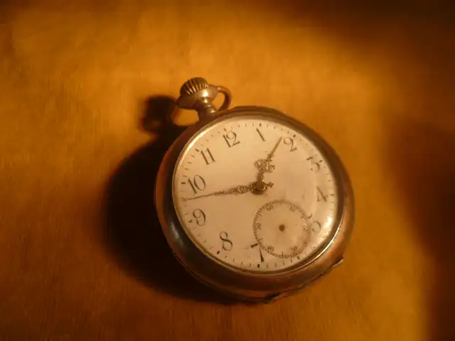 Sehr alte Schweizer Kramer und Moser Biel  800-er Silber-Taschenuhr mit kleiner Sekunde 