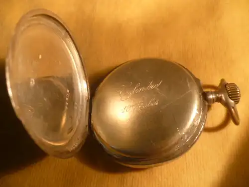 Sehr alte Schweizer Kramer und Moser Biel  800-er Silber-Taschenuhr mit kleiner Sekunde "PRECISE" 