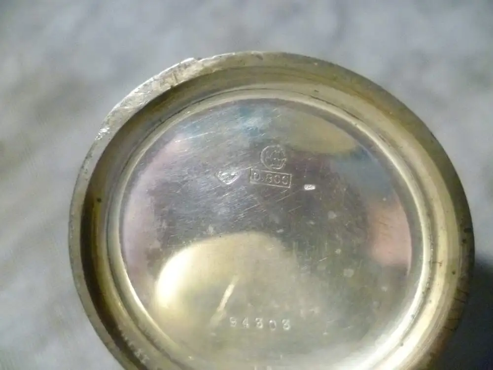 Sehr alte Schweizer Kramer und Moser Biel  800-er Silber-Taschenuhr mit kleiner Sekunde 