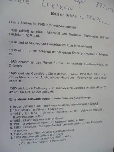 Bruskin Gisha 1945 Warschau-  „ Poster für die internationale Kunstausstellung in Chicago 1989 aus der Serie Leksikon“ 