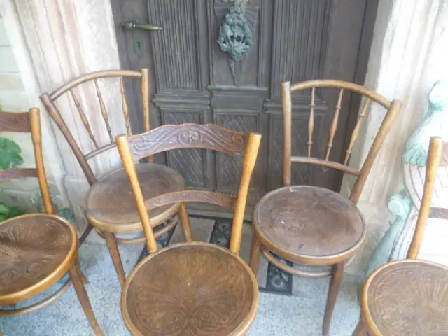 J J Kohn/Jacob & Josef Kohn/Thonet 1914 Kaffeehaus Satz 3 Stühlen+ Satz 2 Stühle geprägtes Holz  im originalen unbenutztem Zustand eine Rarität ! 2