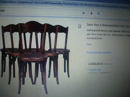 J J Kohn/Jacob & Josef Kohn/Thonet 1914 Kaffeehaus Satz 3 Stühlen+ Satz 2 Stühle geprägtes Holz  im originalen unbenutztem Zustand eine Rarität !