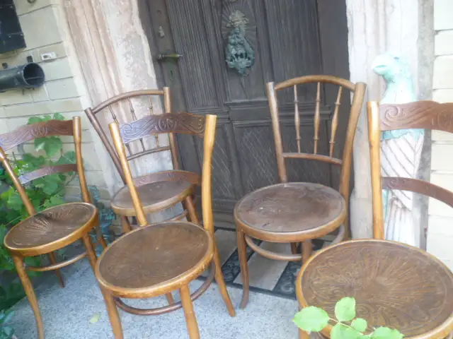 J J Kohn/Jacob & Josef Kohn/Thonet 1914 Kaffeehaus Satz 3 Stühlen+ Satz 2 Stühle geprägtes Holz  im originalen unbenutztem Zustand eine Rarität ! 3