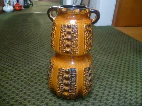 Vintage Vase von Dümler & Brieden Keramik Mokka farben Model 64/30 70er Jahre Art Space Age Retro Mid Century WGK Designer Bodo Mans 