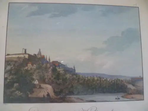 Stahlstich aquarelliert „Bad Wimpfen“, Lang Joseph Aloisius 1812-1893