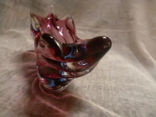 MURANO ITALIE  Zipfelschale rosa blau violett  1960-69 Italien Modern Farben Verlauf von Fuchsien zu Violett