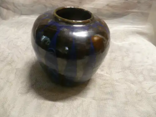 Straußenfeder Schlickerlasur E.Huber Roethe Art Nouveau pottery Jugendstil um 19120