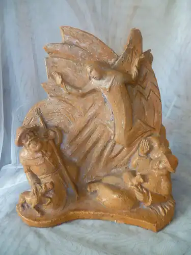 Studiokeramik Schäfer mit Erzengel signiert datiert 1946 Top Top  aus der Vitrine!