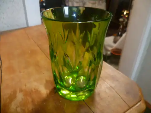 Jahrgang REDEDA Lime grün Lange Drink Tumbler Glas Cut-to-Clear 24 % Blei Kristall Retro 1970er Jahre WMF Cristal Kabinett William Fraser 