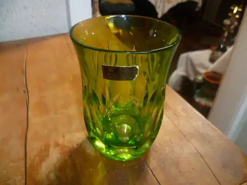 Jahrgang REDEDA Lime grün Lange Drink Tumbler Glas Cut-to-Clear 24 % Blei Kristall Retro 1970er Jahre WMF Cristal Kabinett William Fraser 