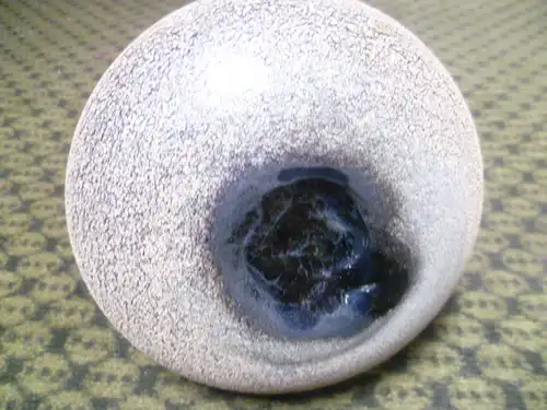 Schwarzglas Vase Hyalithglas   Dekor Flugrost oder gestrahlt ! Frankreich Art Deko wohl 1930-40 Jahre