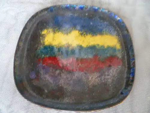 Space Age Cloisonne Kunsthandwerk Emaille Schale Vintage Mid Century 1960 s 