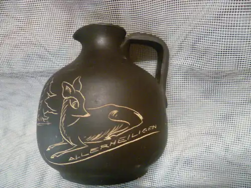 Strützel & Sachs Keramik Vase " Reh oder Rehkitz liegend" 1945-55