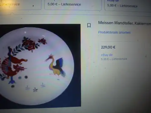 Meissen roter Drachen mit Kranich ud Blumen ( Indischmalerei) Goldrand Kakiemon roter Drachen Teller Goldrand 17x 4 cm ?? neuwertig