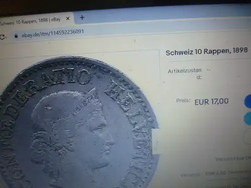 Schweizer 10 Rappen 1898 b schön  +1885 b schön 