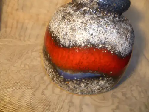 Designerin Gerda Heukeroth Fat Lava III deutsches Industrie Design Lava Cerarmo  Keramik  Scheurich Vase Ferrari rot blau ..  Formnr.: 284 Nierentisch Ära 60 Jahre 