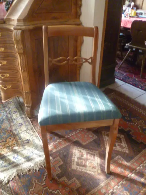 Biedermeier Stuhl massiv Kirschbaum Wildkirsche neu Aufgepolstert Wien um 1830 Top Hingucker 0