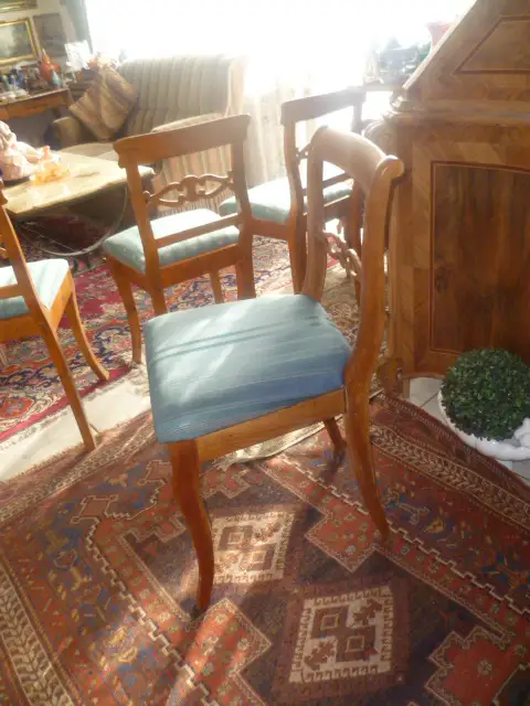 Biedermeier Stuhl massiv Kirschbaum Wildkirsche neu Aufgepolstert Wien um 1830 Top Hingucker 2