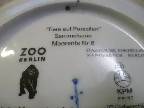  " Tiere auf Porzellan " der königlichen Porzellanmanufaktur Berlin - KPM. Es handelt sich um die Nr.8- Moorente
