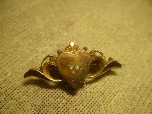 Brautschmuck Schaumgold Biedermeier um 1870 gefasst mit 3 Opalen  der Hingucker !!