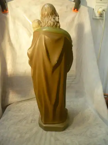 Jesus von Nazareth mit dem Kindlein fein Handbemalt  um 1900 H 44cm