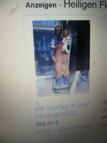 Jesus von Nazareth mit dem Kindlein fein Handbemalt  um 1900 H 44cm