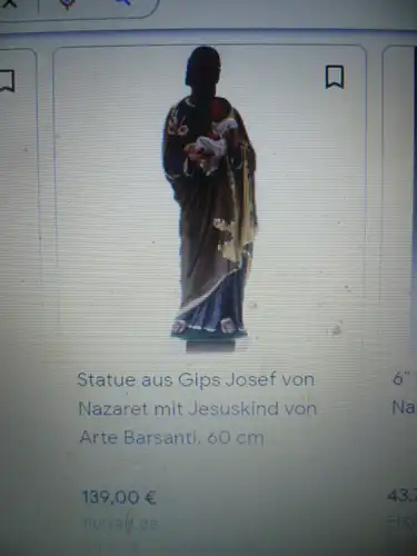 Jesus von Nazareth mit dem Kindlein fein Handbemalt  um 1900 H 44cm