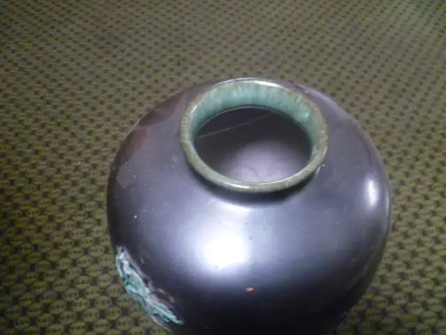 Karlsruher Majolika Nr.5680 Auflagen Dekor Vase Seetiere Art Deko 1920-30 Designer : Josef Hillerbrand ? H: 31 cm aus der Vitrine  ein Hingucker ! 4