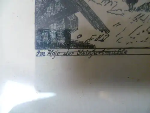 Steinfurter Mühle Oberwalgern Federzeichnung dat. 1932 signiert Ridot