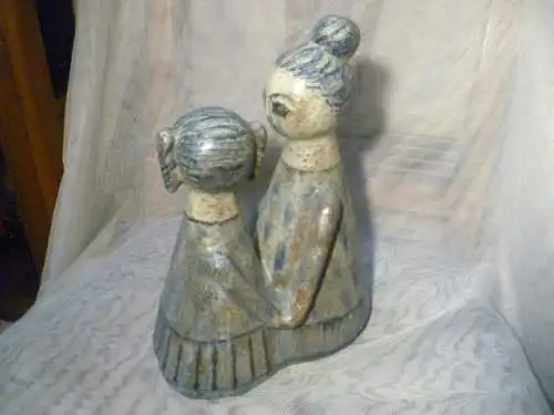 Keramikerin Ida Erdös-Meisinger1897-1985 signiert "Mädchenpaar" signiertes Unikat um 1955