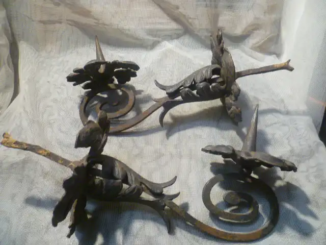 2 Stück geschmiedete Kerzen Wandhalter Mitte 19 Jhd ca 1840-60 zum in 1 Mauerwerk einmauern  5