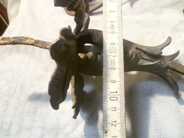 2 Stück geschmiedete Kerzen Wandhalter Mitte 19 Jhd ca 1840-60 zum in 1 Mauerwerk einmauern  7