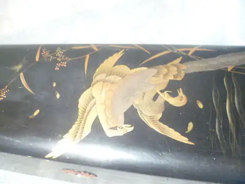 China um 1880 Schöne Tee chinesische Lackschatulle, kunstvoll mit Goldlack