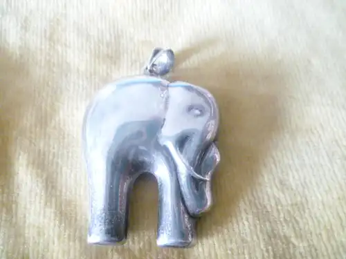 925 Silber Elefant Anhänger Vintage 1970 er  Höhe 5 cm