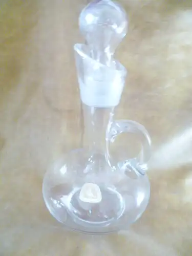 Friedrich bauchige Kristallglas Vase Rauchglas Vintage der 60 Jahre Etikett, mehrfach eingezogener Vasenkörper., in Form mundgeblasen !