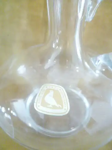 Friedrich bauchige Kristallglas Vase Rauchglas Vintage der 60 Jahre Etikett, mehrfach eingezogener Vasenkörper., in Form mundgeblasen !
