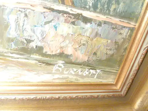 Louis Anthon y Burnett 1907-1999 Pariser Strassenszene signiert Ölgemäld auf Leinwand , rechts signiert : Burnett Masse im Galerierahmen : 64,5 cm X 55 cm