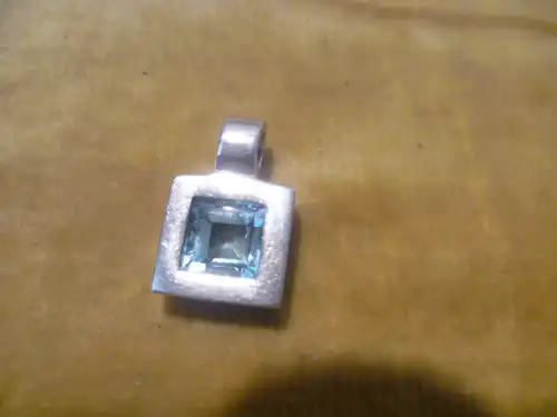 Aquamarine Anhänger rechteckig Silber 925 Masse 11x 11 mm Höhe: 18 mm