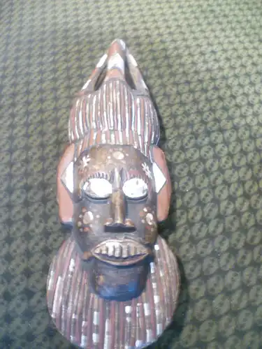 Afrika Nigeria Lego Kongo antike originale Stammes Maske Masse gerahmt: 40 cm x 15 cm