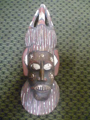 Afrika Nigeria Lego Kongo antike originale Stammes Maske Masse gerahmt: 40 cm x 15 cm