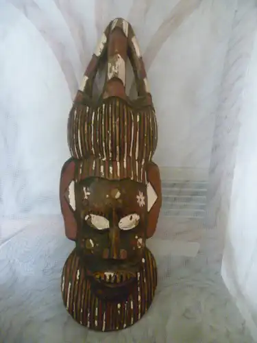 Afrika Nigeria Lego Kongo antike originale Stammes Maske Masse gerahmt: 40 cm x 15 cm
