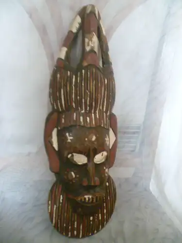 Afrika Nigeria Lego Kongo antike originale Stammes Maske Masse gerahmt: 40 cm x 15 cm