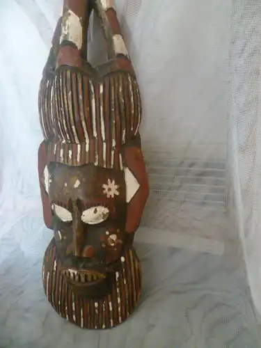 Afrika Nigeria Lego Kongo antike originale Stammes Maske Masse gerahmt: 40 cm x 15 cm