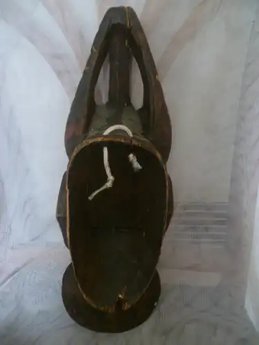 Afrika Nigeria Lego Kongo antike originale Stammes Maske Masse gerahmt: 40 cm x 15 cm